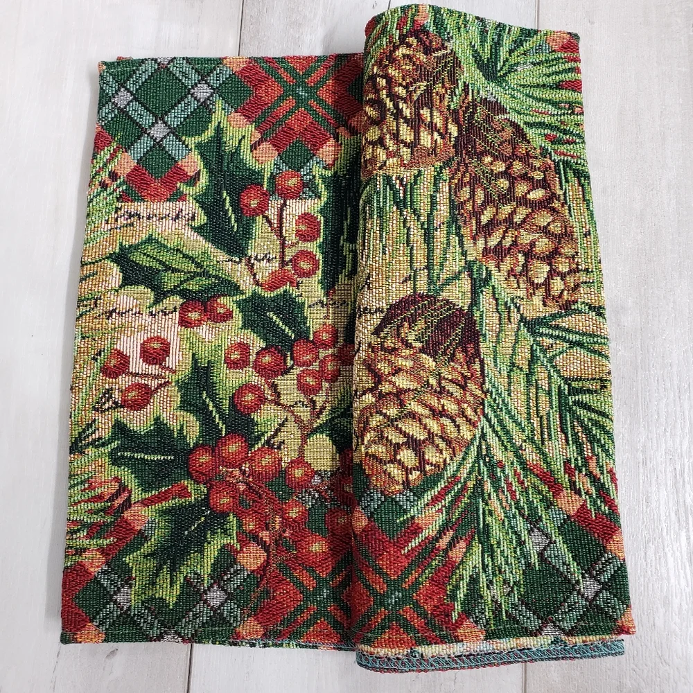 Christmas Holiday Style Tapestry Table Runner 13 in. X 68 in.